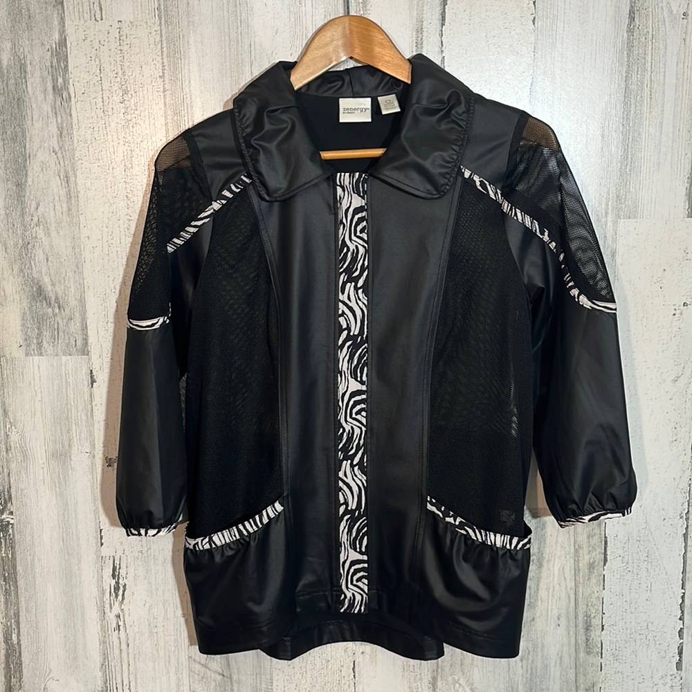 -G1- cute black jacket size 0 CHICOS zenergy
